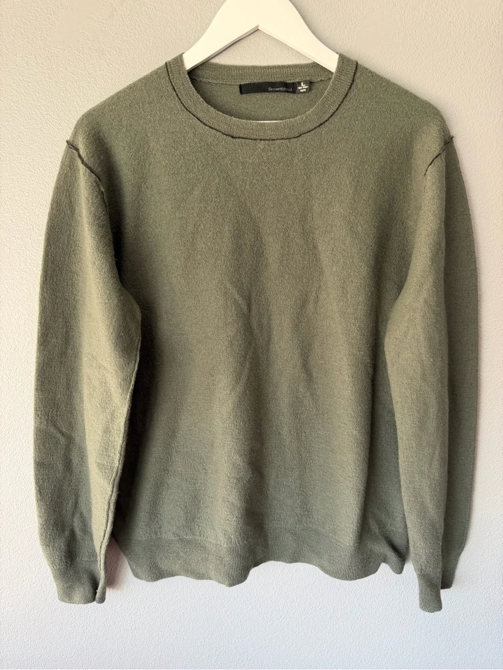 Smartwool sage green 100% merino wool long sleeve crewneck sweater Men’s sz L